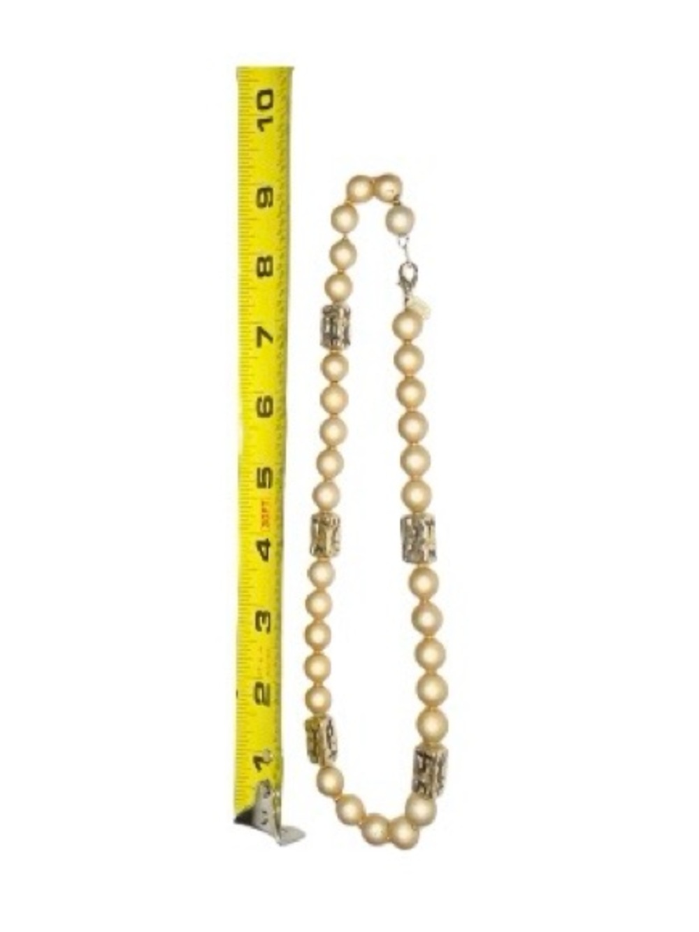 Gold-Tone Beaded Necklace with Faceted Accents - Picture 4 of 6